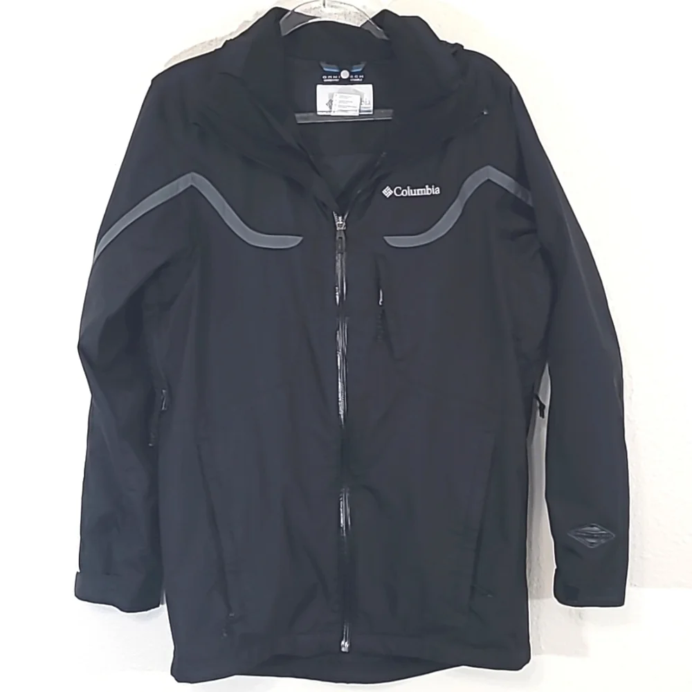Columbia Interchange Men's Jacket #WM1043 Black/Gray, size Small